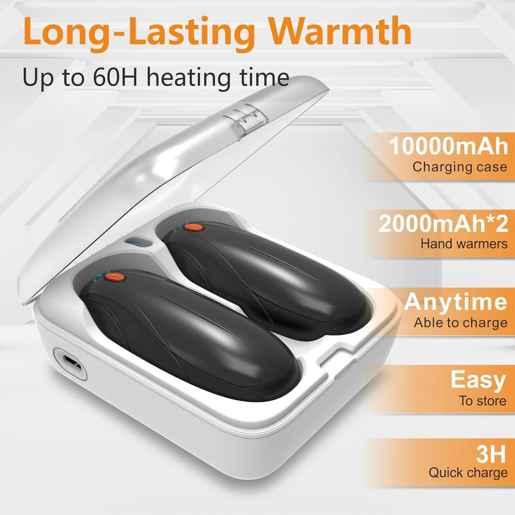 Hand Warmers Rechargeable 2Pack,14000mAh Electric Hand Warmers with Charging Case